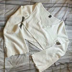 SHEIN Criss Cross Bell Sleeve Top - Size L